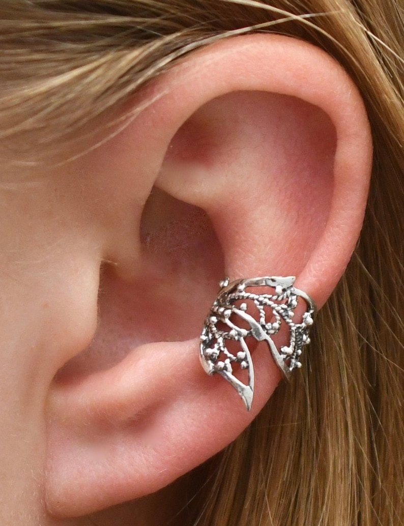 Butterfly Wing Ear Cuff Ear Wrap Ear Cuffs Silver Ear Cuff Ear Cuff no piercing butterfly earring a gift for her EC306 image 1