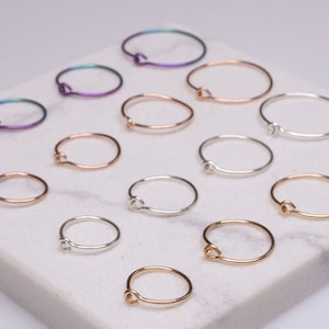 Tiny Hoops • Hoops • Earrings • Cartilage Hoops • Huggie Hoops • Gold Filled Small Hoops • Sterling Tiny Hoops • 22 Gauge with Loop Closure