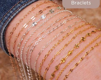 Permanent Jewelry Starter Kit Sparkle: 14k Gold Filled & Sterling Silver Chains