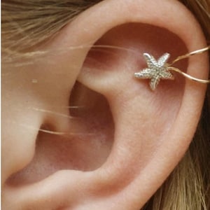 Estrela do mar • Ear Cuff • Helix Ear Cuff • Cartilage Ear Cuff • Joias de estrela do mar • Ear Cuffs • Gold Ear Cuff • Joias de estrela do mar • EC817
