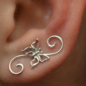 Swirly Butterfly • Ear Climber • Earring • Ear Pin • Ear Climbers • Gold Filled and Sterling Silver • Ear Pins • EP23-BTFL