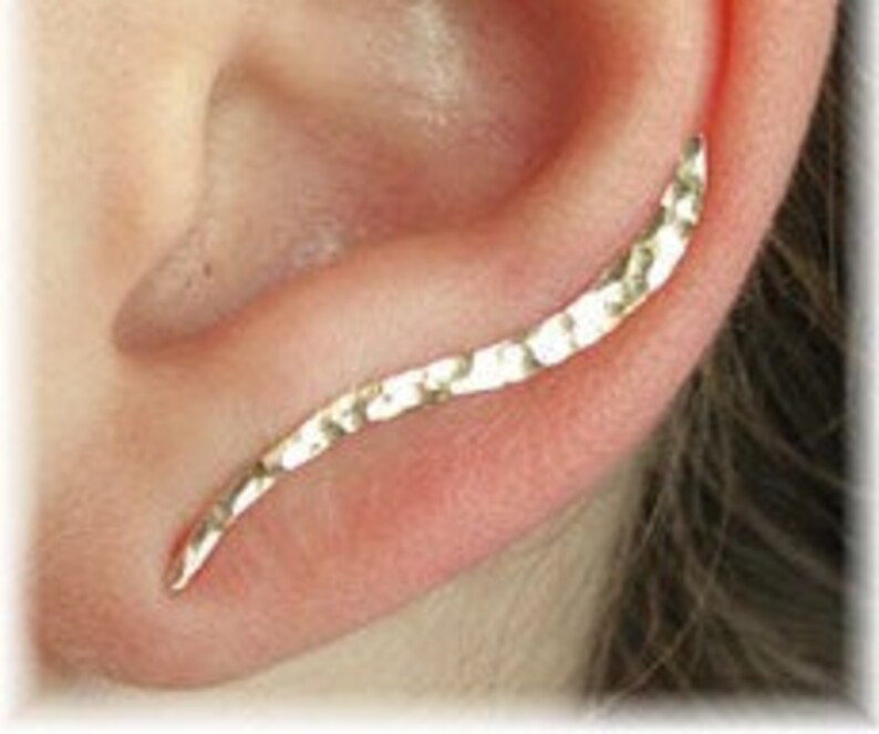 Rose Ear Climber Earring Ear Pin Earcuff Ear Cuff Hand Hammered Ear Climber Ear Climber Silver Ear Climber Gold Ear Cuff