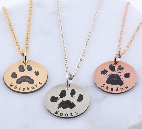 Custom cat paw print best sale necklace