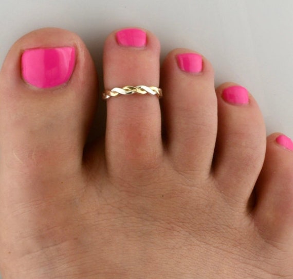 Medium Braid Adjustable Toe Ring Toe Rings Midi Ring Toe Ring