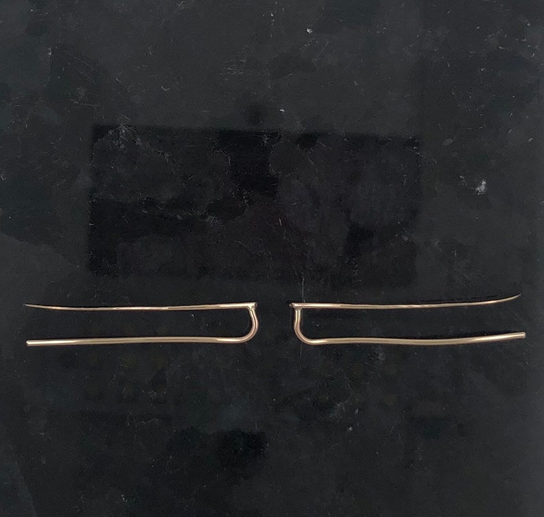 Hammered Wave Ear Climber Gold Ear Climber Hammered Ear Crawler Minimalist Ear Climber Ear Pins Gift for Her Ear Climbers EP04 image 5