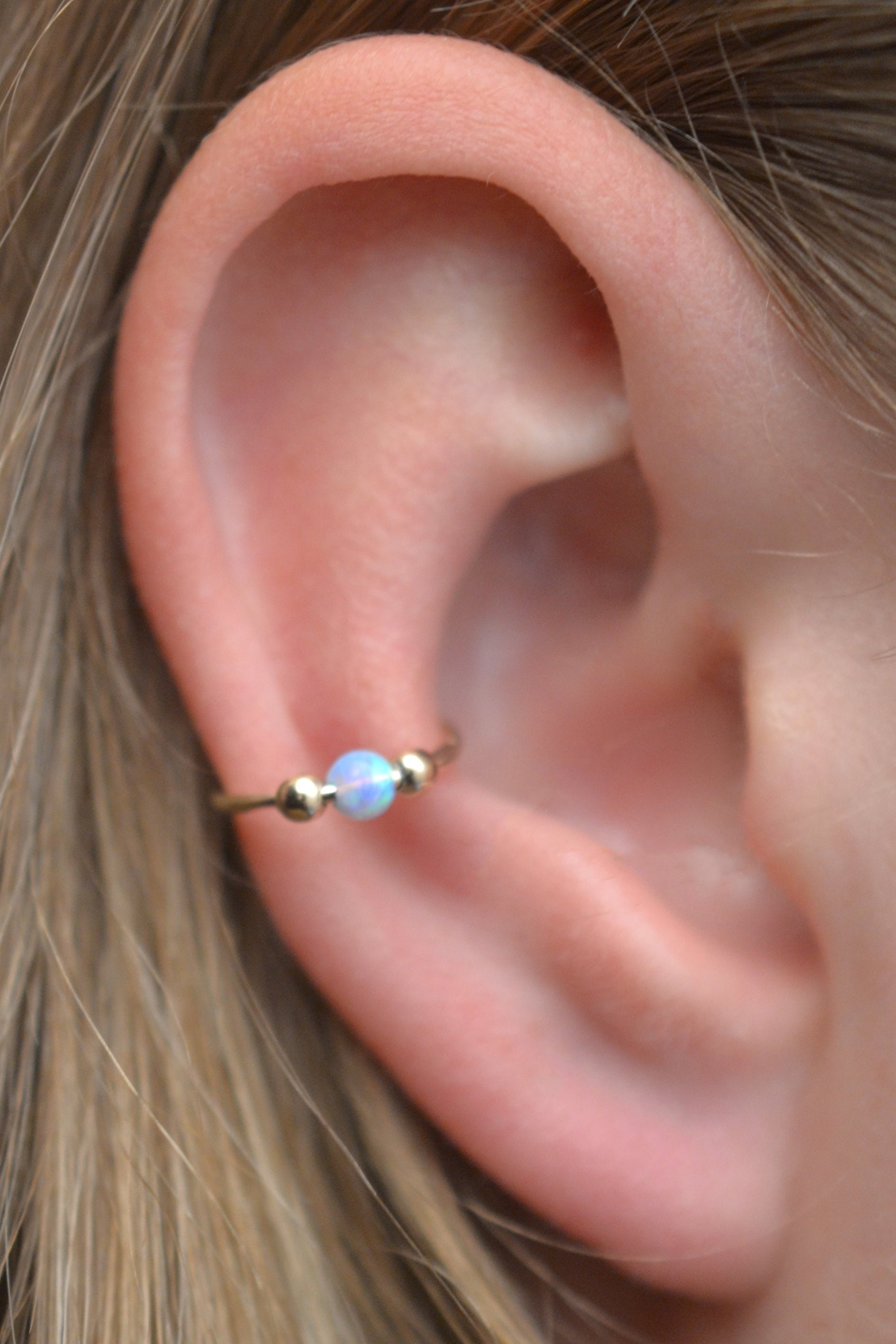 Opal Ear Cuff  • Opal Earring • Gold Ear Cuff • Opal Jewelry • Silver…