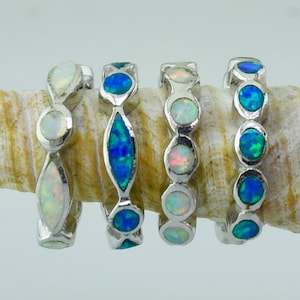 Ohrmanschetten Wählen Sie eine Ohrmanschette Opal Ohrmanschetten Stapelbare Ohrmanschette Opal Ohrmanschette Silber Ohrmanschette Opal Schmuck Geburtstagsgeschenk Bild 3