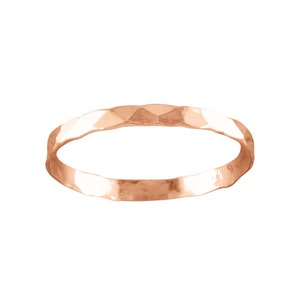 Classic Diamond Hammered • Toe Ring • Rose Gold Stacking Ring • Rose Gold Ring • Dainty Rose Gold Ring • Rose Gold Minimalist Ring • TR01-H