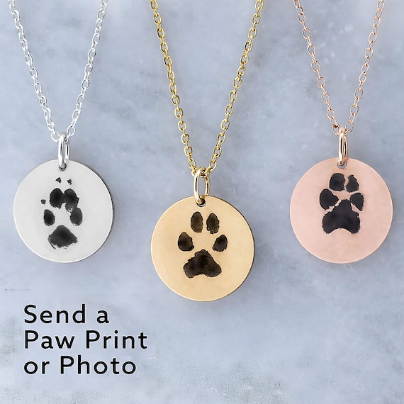 Collana in argento sterling con impronta di zampa di cane grande e osso - Regalo per gli amanti dei cani - Tridimensionale - Italia
