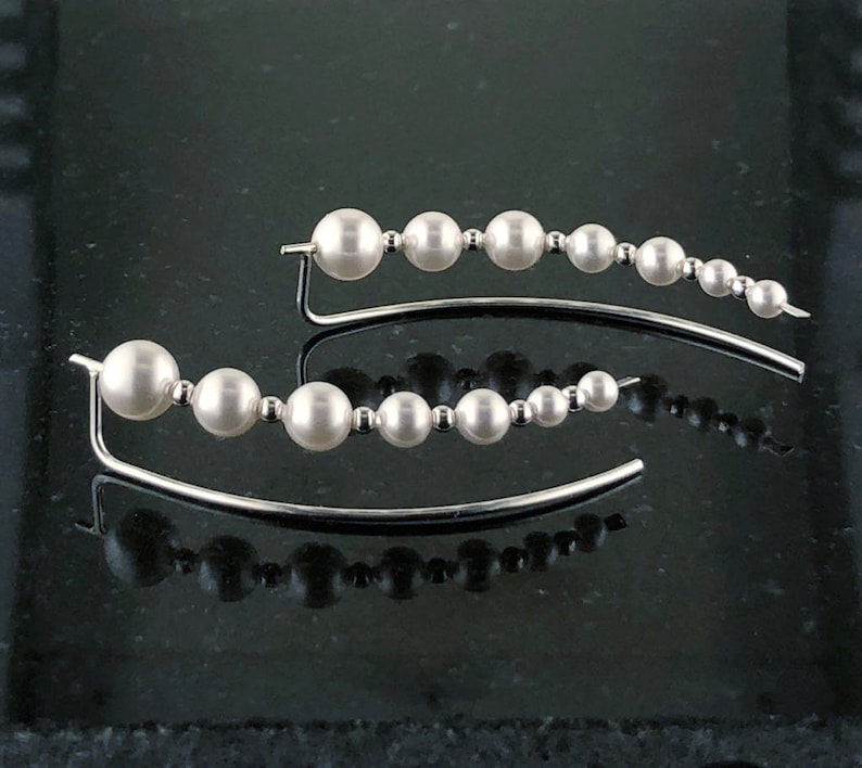 Pearl Ear Climber Ear Wrap Ear Cuff Ear Crawler Etsy