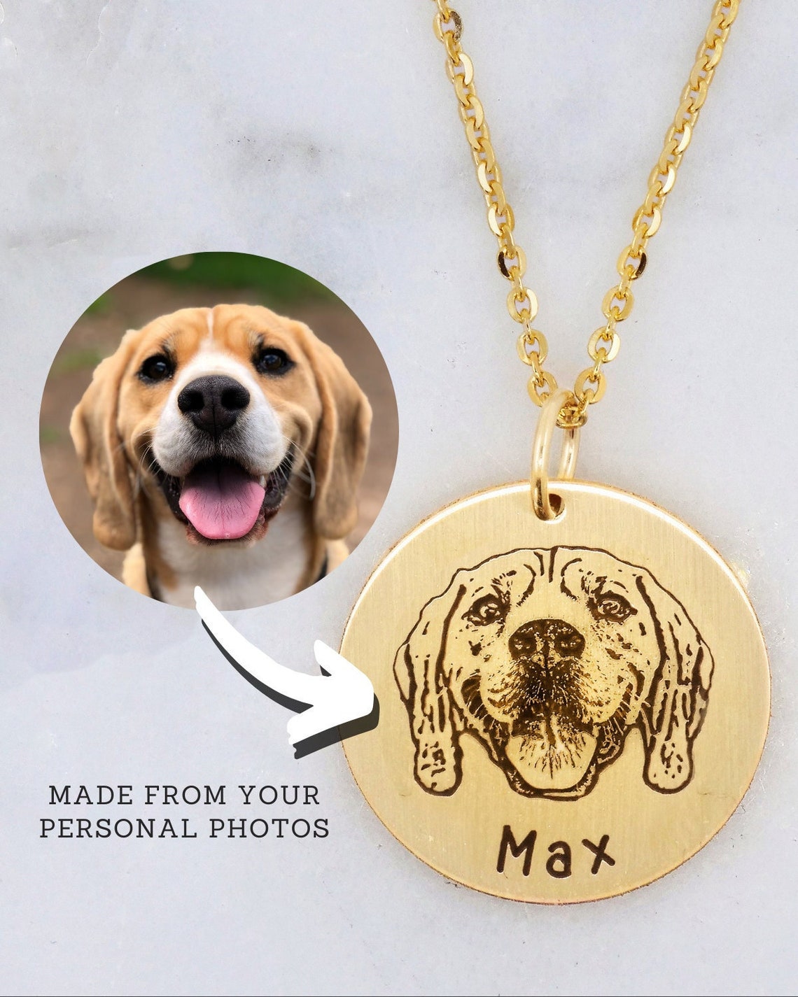 Pet Portrait Jewelry Necklace Dog Photo Jewelry Necklace Etsy