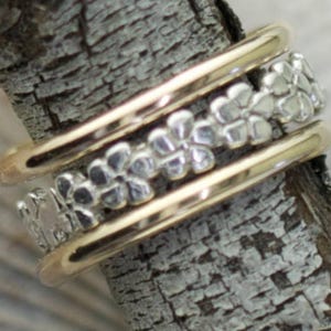 Plumeria Zehenring Set • Dreier Stapel • Midi Ring • Knöchel Ring • Minimalistischer Ring • Zierlicher Ring • Zehenring • Hawaiianischer Zehenring • TR01/TR47