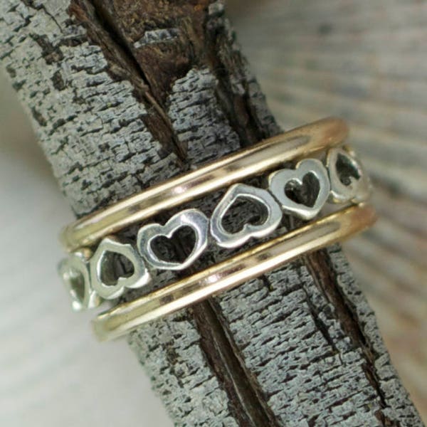 Sweetheart Thumb Ring Set • Thumb Ring • Sized • Stack of Three Rings • Thumb • Finger • Gold Filled • Sterling Silver • TR01/TR07