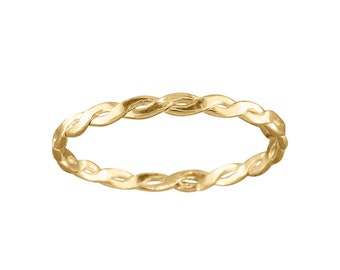 Braid Thumb Ring, Gold Filled, Sterling Silver, Rose Gold or Two-Toned, Custom Sized