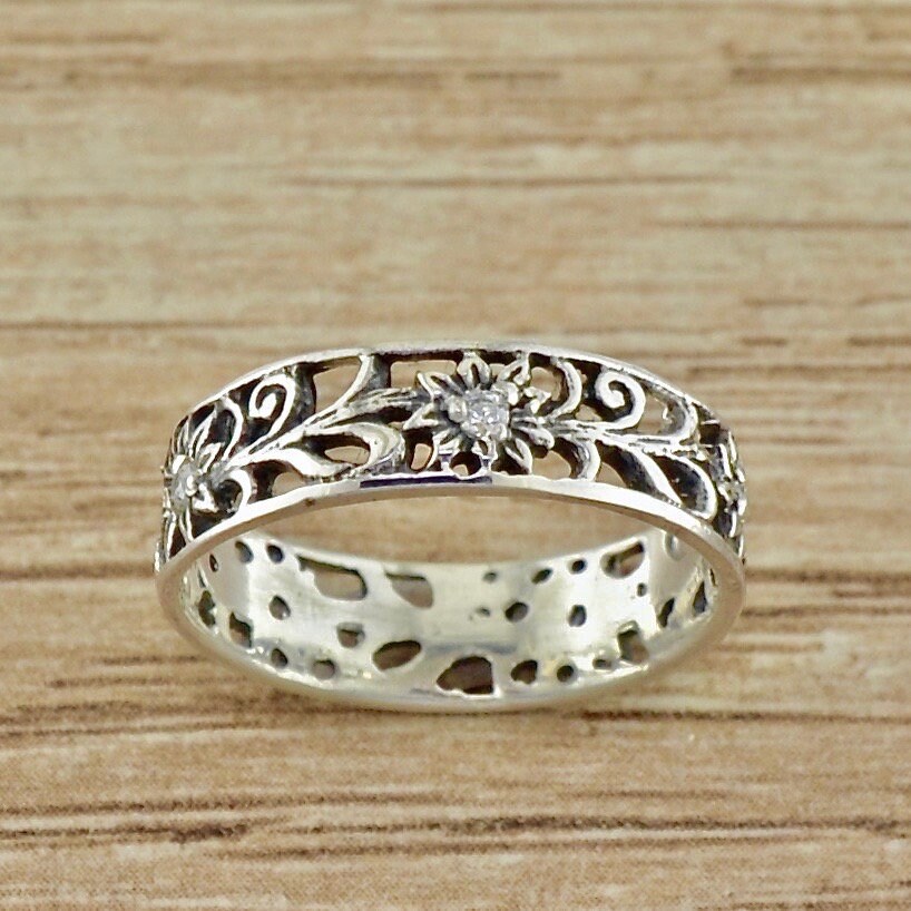 Fleurs sauvages pouce bague de pouce Sterling anneau de Etsy