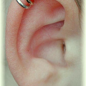 Double Band Pierced Ear Cuff Ear Cuff Ear Wrap Cartilage Earring Helix Earring Ear Cuff Piercing Helix Piercing image 2