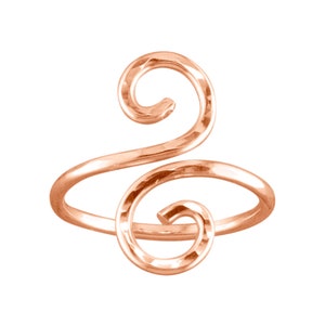 Hammered Swirly • Adjustable Toe Ring • Toe Ring • Rose Gold Toe Ring • Toe Rings • Midi Ring • Minimalist Ring • Midi Rings • TRA32-H