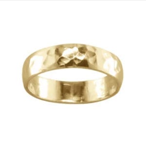 Anillo para dedo del pie martillado llamativo • Ajustable o con tamaño • Relleno de oro de 14 k • Plata esterlina • Oro rosa • TR03-H