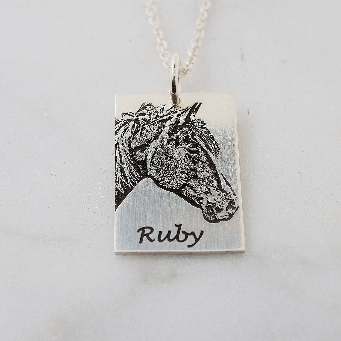 Vintage artisan horse necklace main image 1
