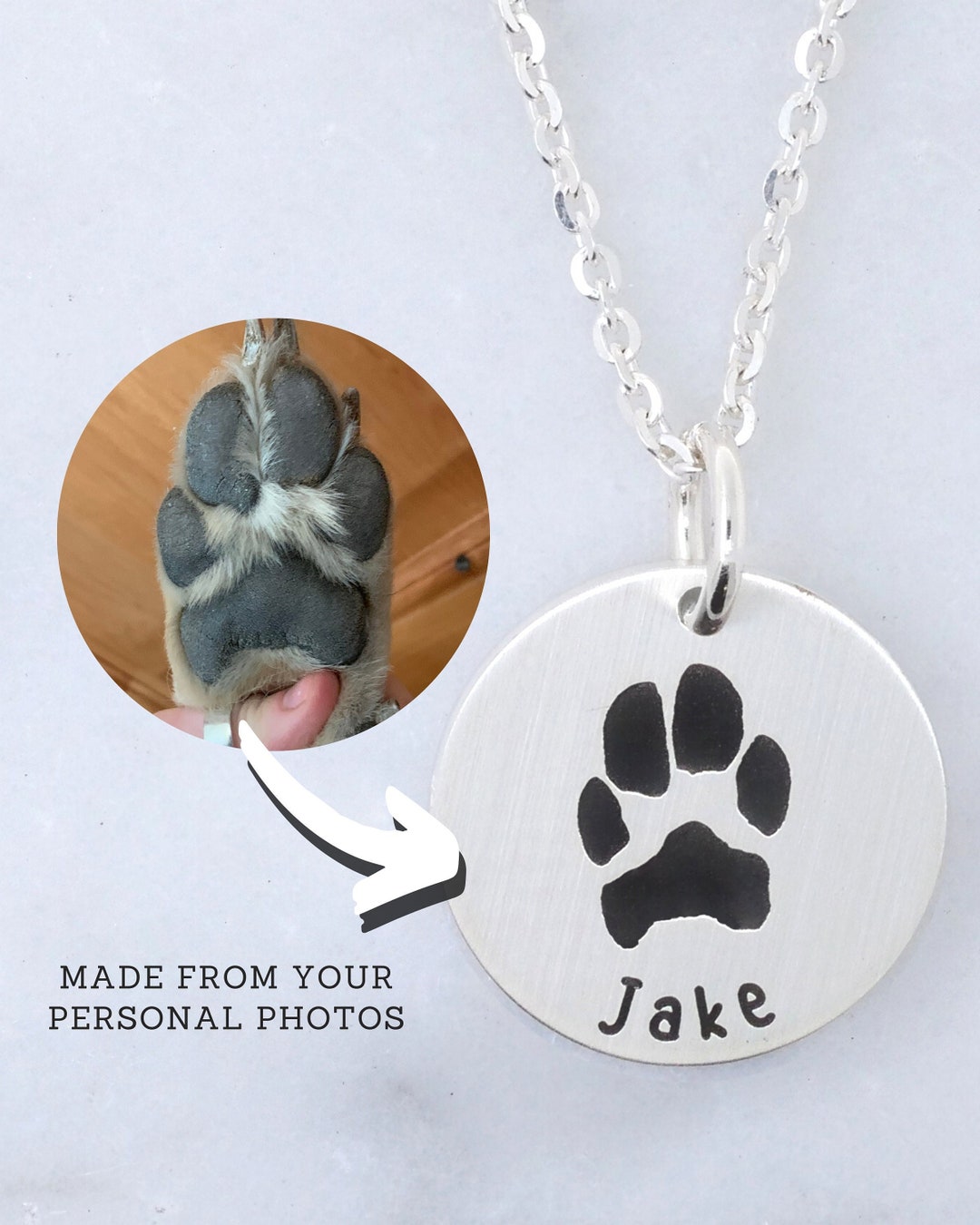 Real Dog Paw Print Necklace ??? Actual Dog or Cat Pawprint Jewelry ...