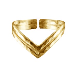 Double Chevron • Adjustable Toe Ring • Chevron Ring • Midi Ring • Toe Ring • Minimalist Ring • Simple Ring • Gold Toe Ring • TR16