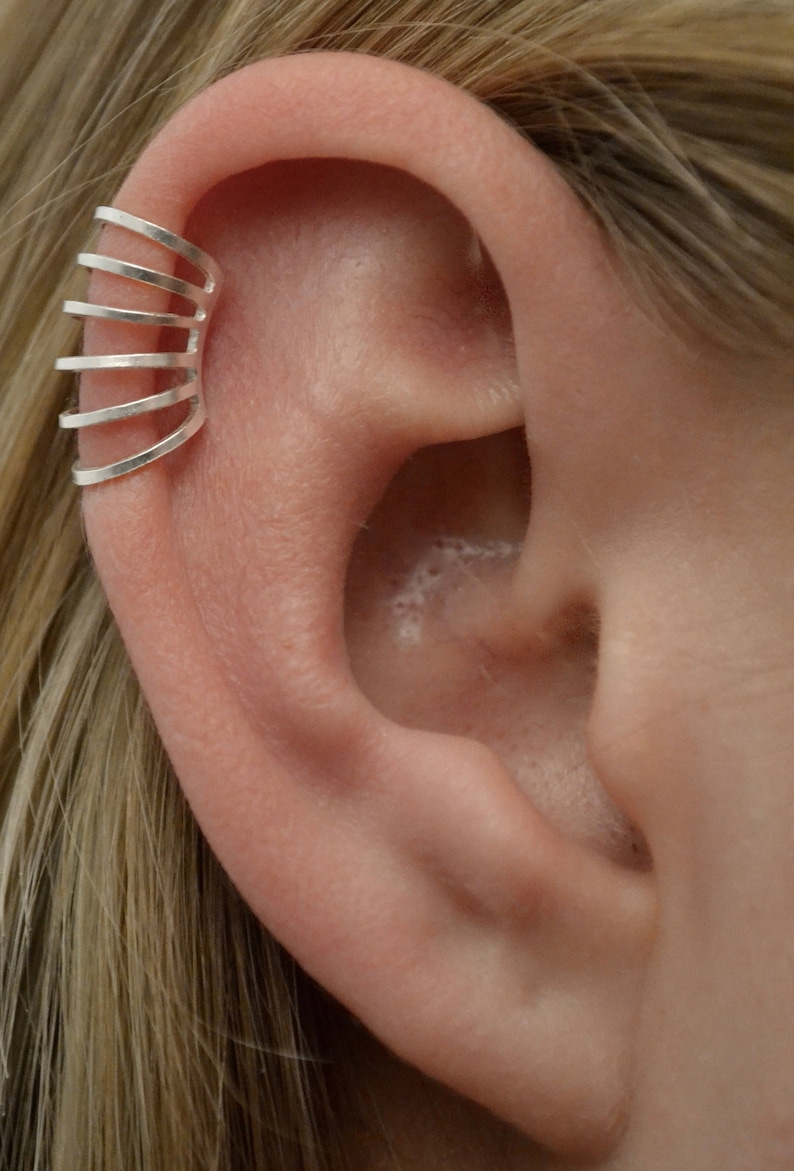 Six Wire Ear Cuff Ear Wrap Helix Ear Cuff Cartilage Ear Cuff Helix Ear Cuffs Ear Wraps Silver Ear Cuff EC614 image 1