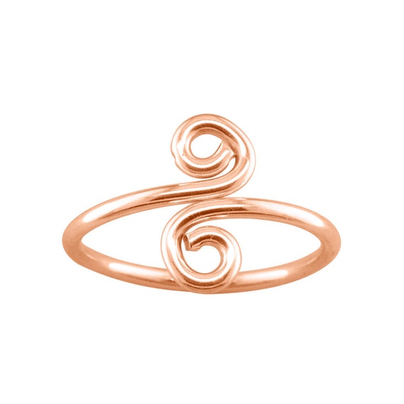 Solid rose gold toe ring sale