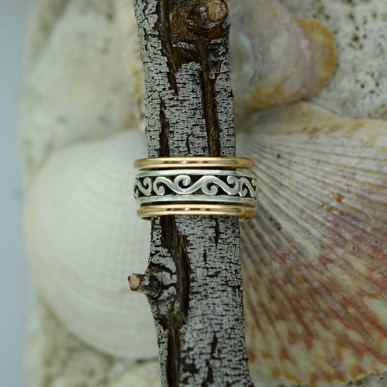 Florentine with Gold Filled Classic Thumb Rings \u2022 Sized \u2022 Stack of Three Rings \u2022 Thumb \u2022 Finger \u2022 Gold Filled TR44TR01