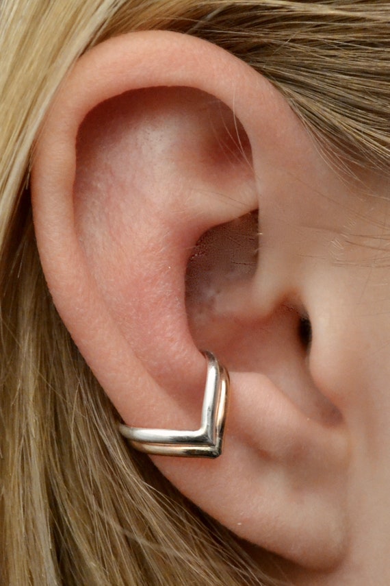 Chevron Ear Cuff Ear Wrap Gold Ear Cuff Ear Cuffs Silver Ear Cuff