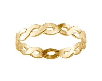Medium Braid Thumb Ring, Gold Filled, Sterling Silver, Rose Gold or Two-Toned, Custom Sizing