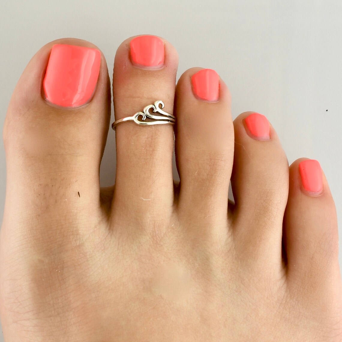 Waves Toe Ring Toe Rings Midi Rings Wave Toe Ring Etsy