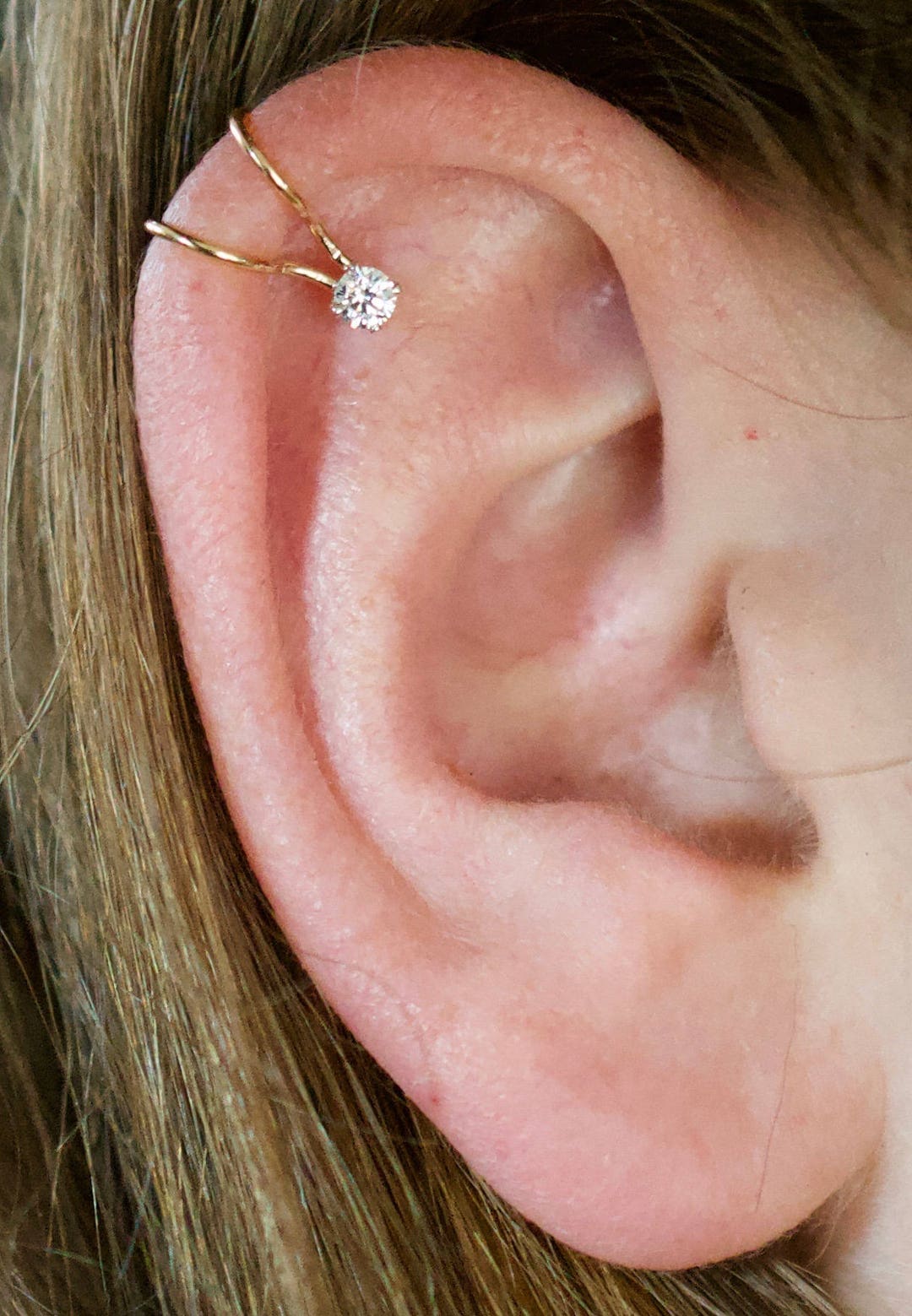 ③Own Light Ear Cuff Ring【#Casual】Silver 3-Piece Silver Punk Ear Cuff Set - Adjustable Stainless
