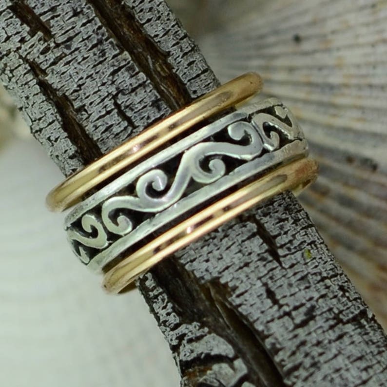 Florentine with Gold Filled Classic Thumb Rings \u2022 Sized \u2022 Stack of Three Rings \u2022 Thumb \u2022 Finger \u2022 Gold Filled TR44TR01