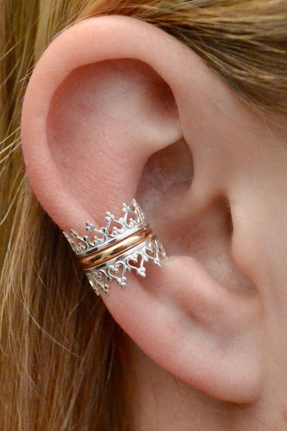 Fancy Crown Ear Cuff Ear Wrap Ear Cuffs Conch Ear Cuff Crown Ear