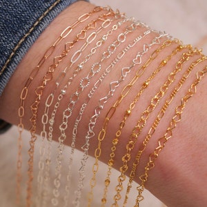 Permanent Jewelry Starter Kit - Up to 12 Different Chain Styles Included - 14k Gold Filled - Sterling Silver - 14k Rose Gold Filled