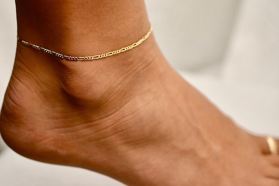 Simple Anklet Anklet Gold Anklets Figaro Anklets Anklets - Etsy Canada
