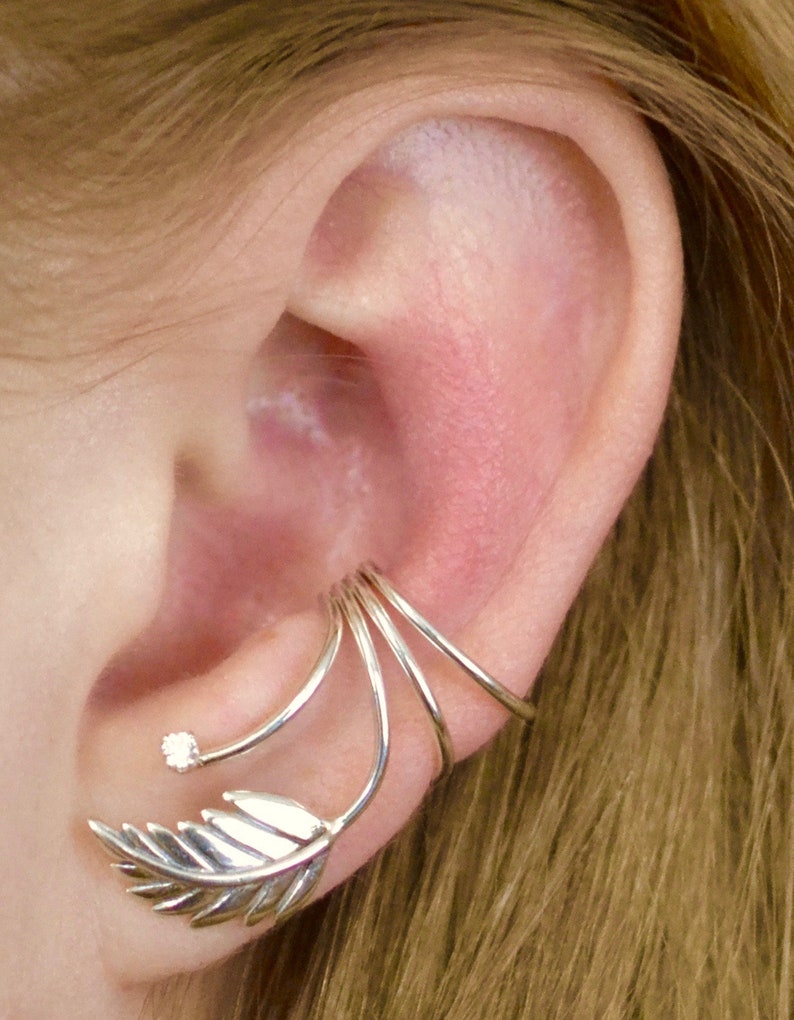 Leaf Ear Cuff Leaf Jewelry Leaf Earring Leaf Ear Wrap Etsy UK
