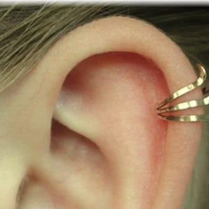 Triple Twist • Ear Cuff • Ear Cuffs • Ear Wrap • Helix Ear Cuff • Cartilage Ear Cuff • Gold Ear Cuff • Non Pierced • Ear Wraps • EC612