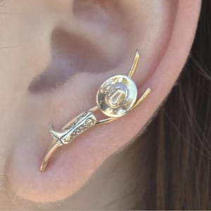 Cowgirl • Ear Climber • Cowgirl Earring • Western Ear Climber • Ear Crawler • Western Earrings • Ear Climbers • Cowgirl Gift • EP17