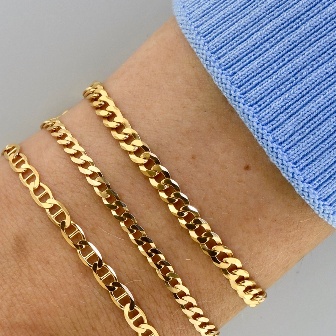 14kt Gold Vermeil Link Charm Bracelet