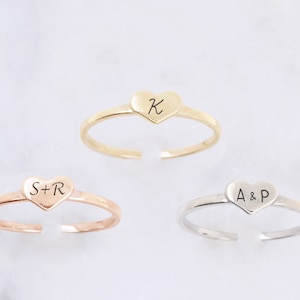 Personalized Heart Toe Ring • Heart Engraved Toe Ring • Custom Name Toe Rings • Valentines Toe Ring • Monogram Toe Ring • Gift for Her