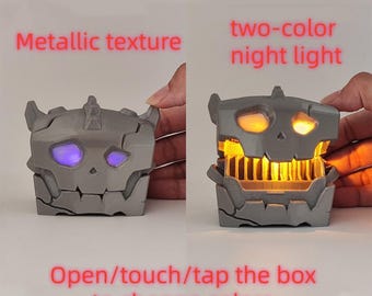 3D printed Zelda Bokoblin Chest treasure chest with light, NS Switch game cartridge storage box,Kingdom of Tears treasure chest with 2 light