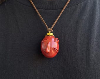 Handmade Berserk Behelit Necklace, 1:1 Life Size Egg of the King Replica, Resin Griffith Egg of the King Charm, Guts Anime Cosplay Necklace