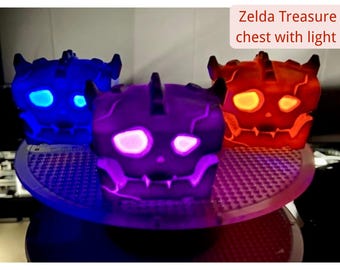 3D printed Zelda treasure chest with light, Custom Color 3D Print Bokoblin Chest, ZeldaBOTW treasure Bokoblin Chest, Breath of the Wild gift