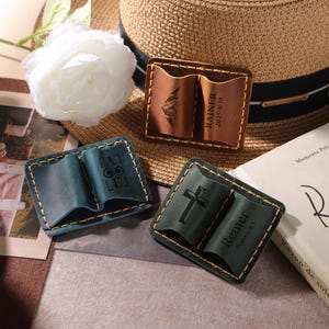 Custom Double Pen Clip, Personalized Pen Clip, Office Supplies, Travel Notebook Diary Cover Pen Holder Leather Pen Clip, Gift for Readers