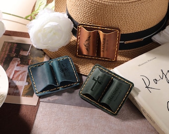 Custom Double Pen Clip, Personalized Pen Clip, Office Supplies, Travel Notebook Diary Cover Pen Holder Leather Pen Clip, Gift for Readers