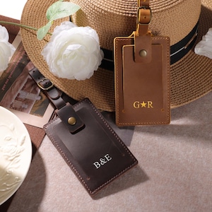 Personalized Leather Luggage Tags, Custom Check-in Boarding Tags, Wedding Favours, Travel Accessories, Travel Gifts For Him, Bridesmaid Gift