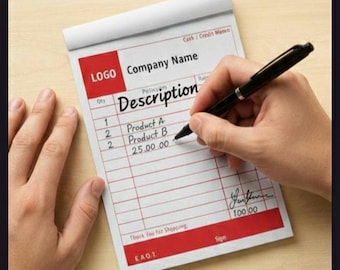 business Custom Receipt Book with Logo and customize sections,sizes
