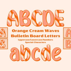 Orange Cream Waves Bulletin Board Letters