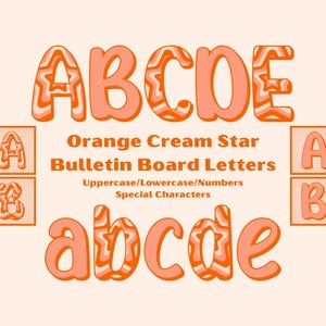 Orange Cream Stars Bulletin Board Letters